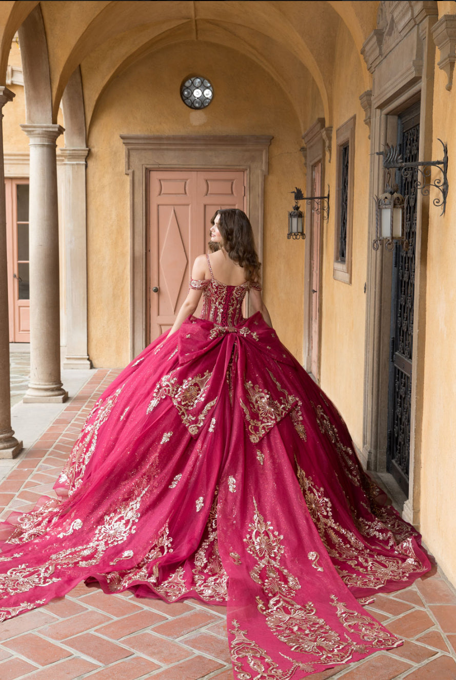 Elegance Quince With Long Bow. PQ1090 BY BELLA COUTURE