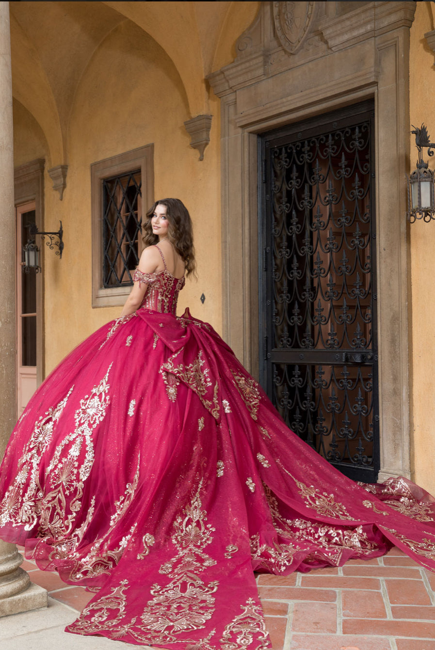 Elegance Quince With Long Bow. PQ1090 BY BELLA COUTURE