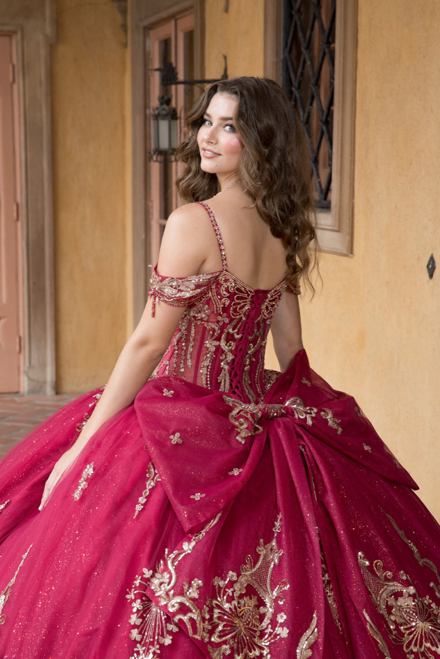 Elegance Quince With Long Bow. PQ1090 BY BELLA COUTURE