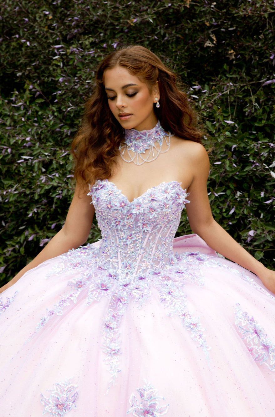 Sparkly Quince Dress with Matching Choker. Pq1091 by BELLA COUTURE