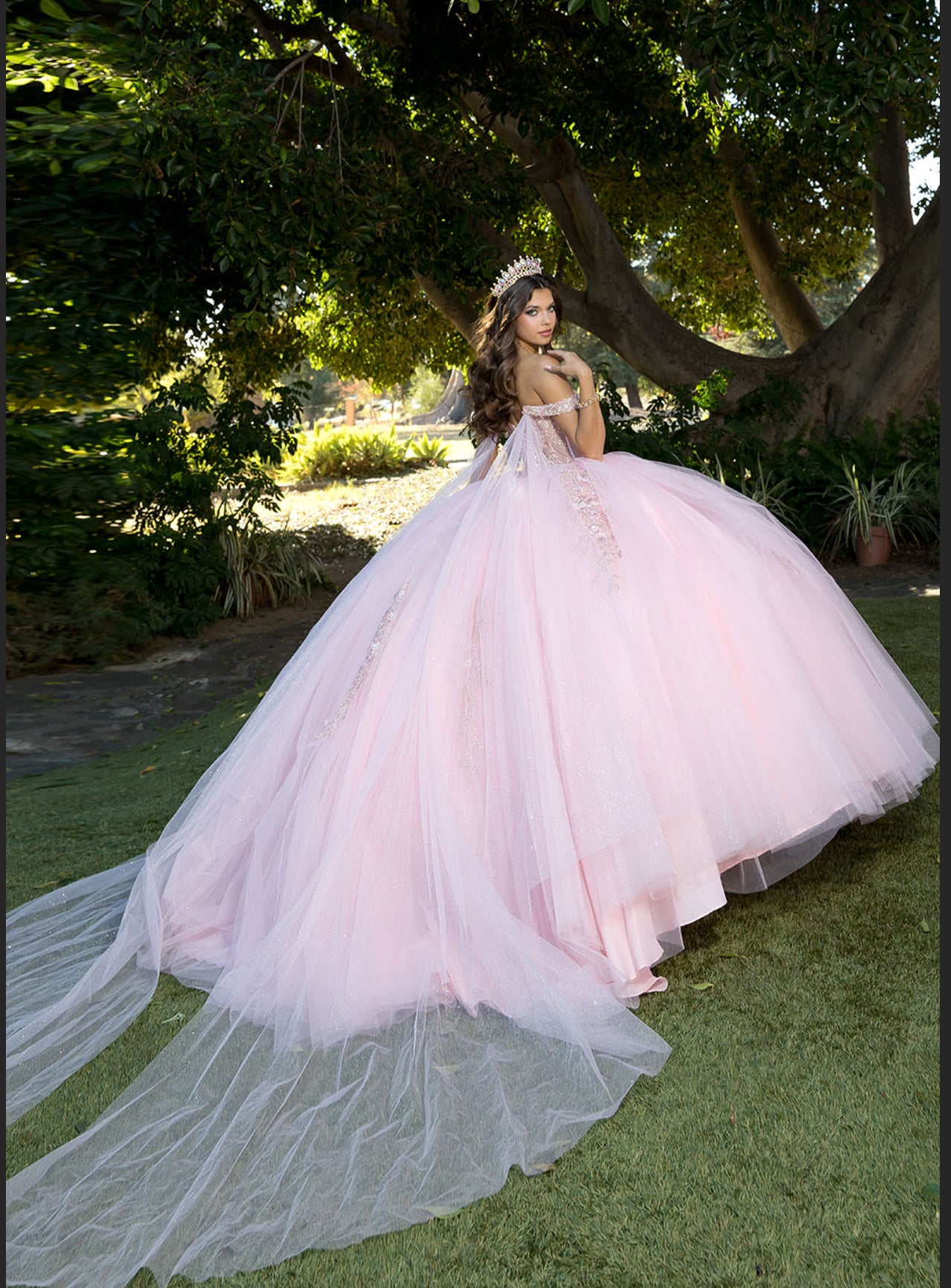 Acrylic 3D Flowers with Wing Cape. PQ1061 by Bella Couture
