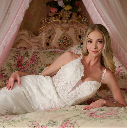 This form-fitting wedding gown features delicate. GL3658 GLS BY GLORIA