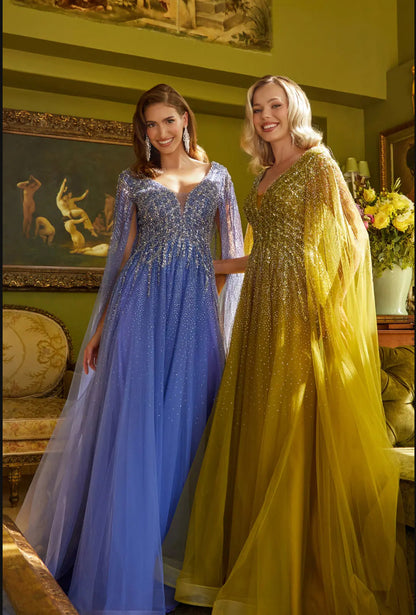 Feel glamorous in this bead, jewel, and sequin adorned dress. GL3606 GLS BY GLORIA