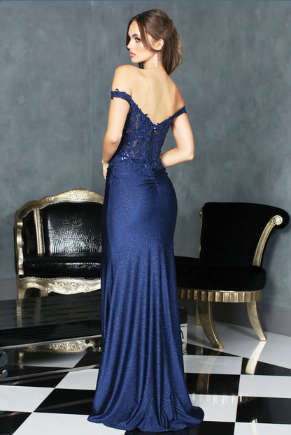 Off shoulder sparkly dress fitter. 3189 BY ADORA DESIGN