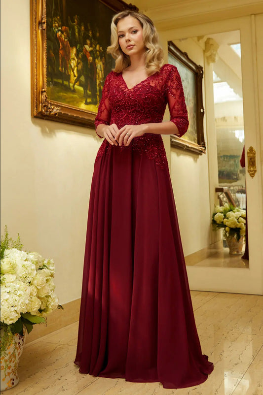Show off in this beaded, sequin embroidered dress. GL3573 GLS BY ELIZABETH K