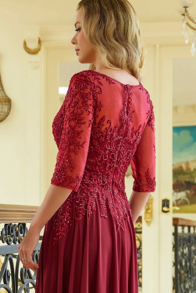 Show off in this beaded, sequin embroidered dress. GL3573 GLS BY ELIZABETH K
