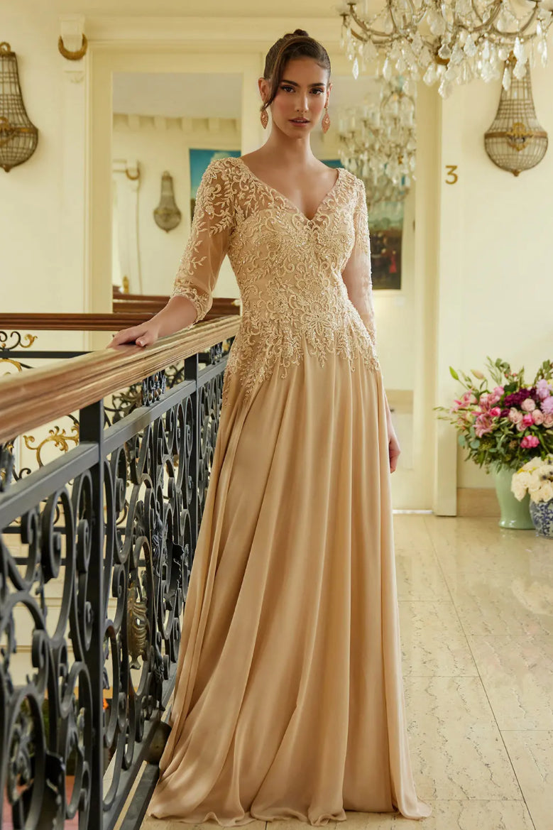 Show off in this beaded, sequin embroidered dress. GL3573 GLS BY ELIZABETH K