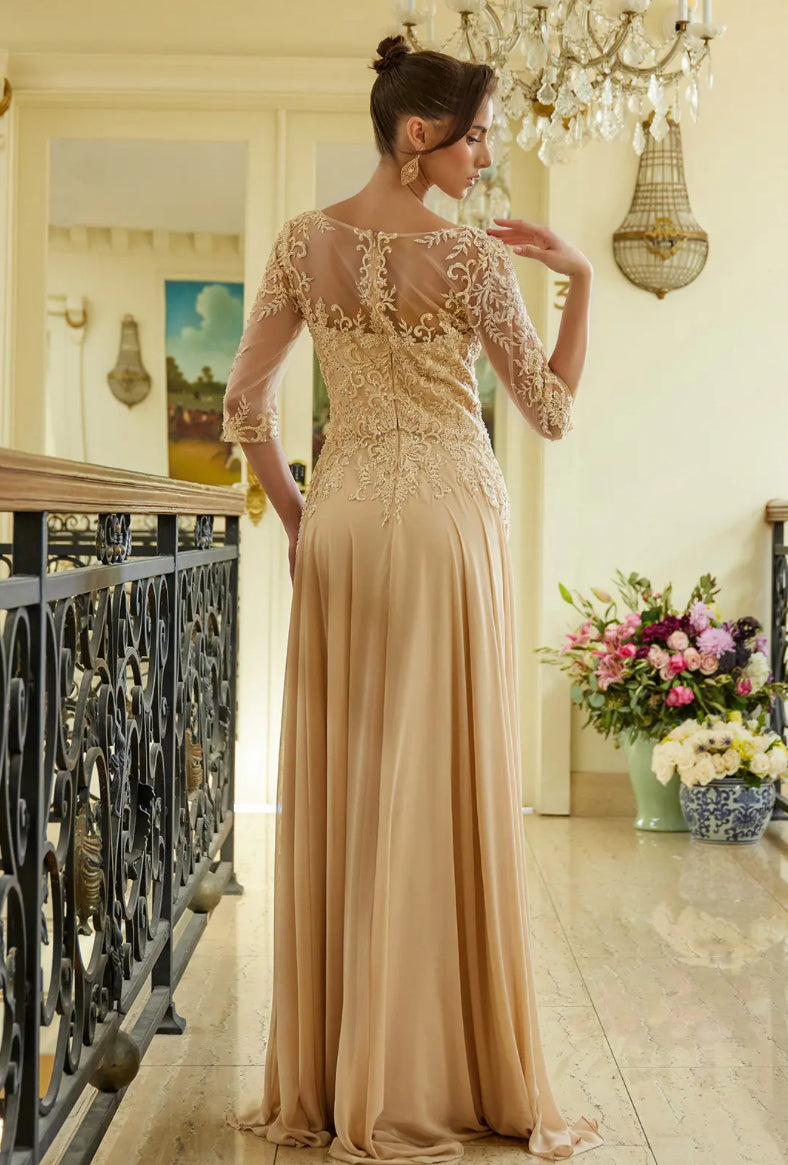 Show off in this beaded, sequin embroidered dress. GL3573 GLS BY ELIZABETH K