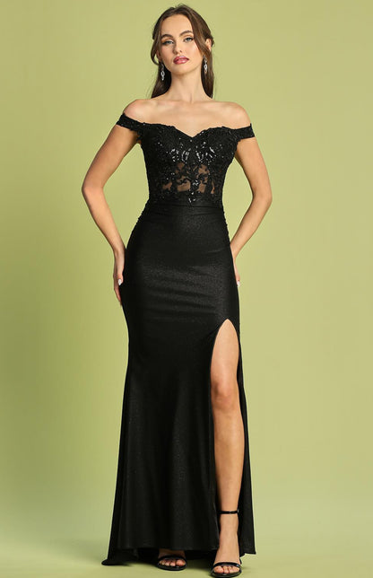 Off shoulder sparkly dress fitter. 3189 BY ADORA DESIGN