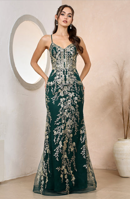 With glitter fabric and a little touch of open corset at the back. 3158 by ADORA DESIGN