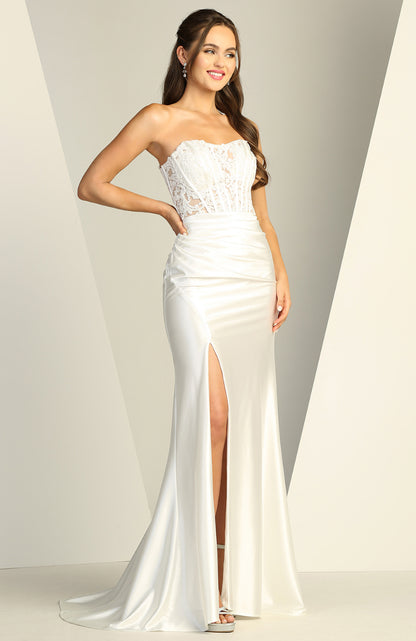 Satin mermaid strapless dress. 3235-01 by ADORA DESIGN