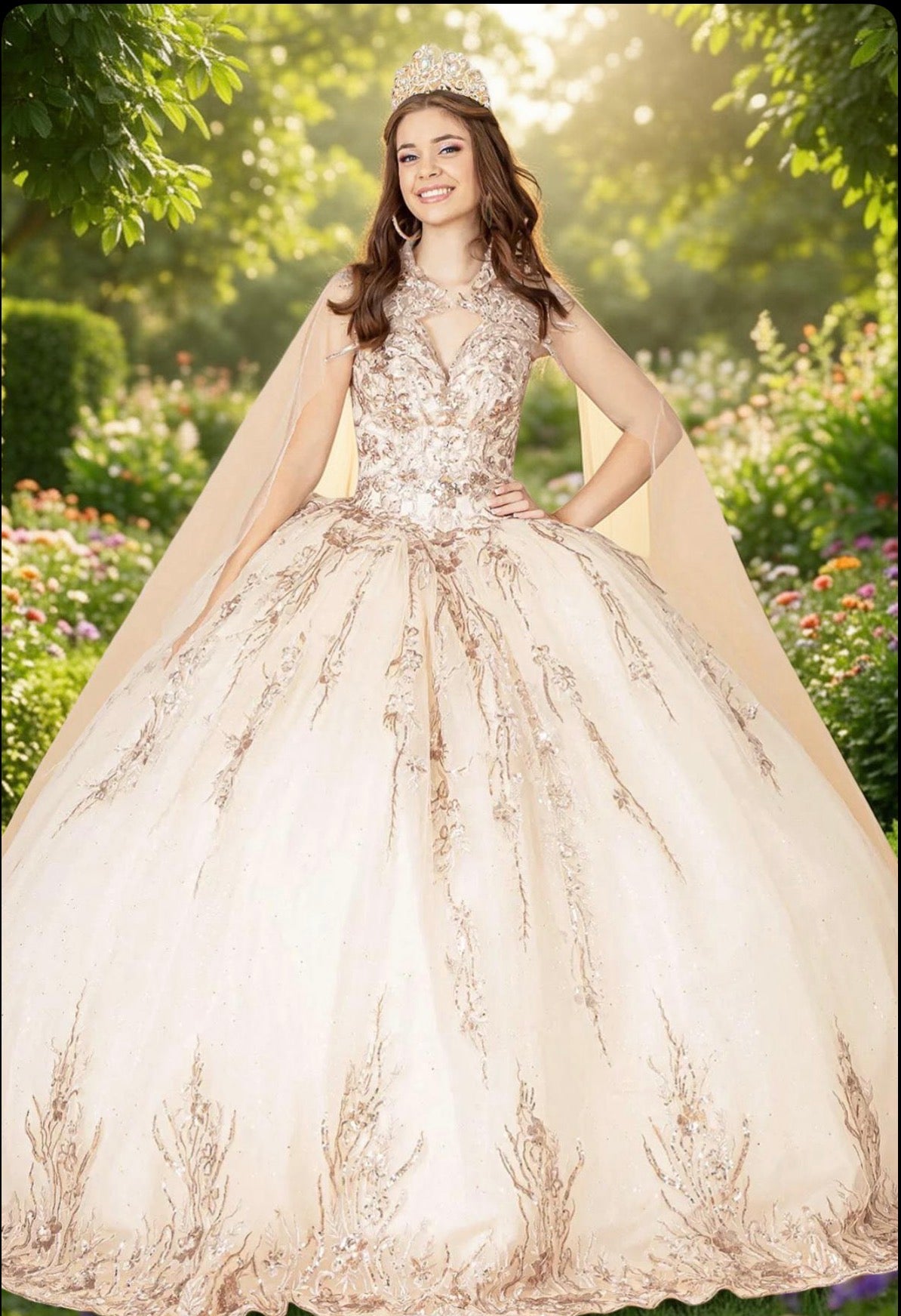 Sequin Glitter Embellished Quinceanera Dress. GL3076 by Elizabeth K