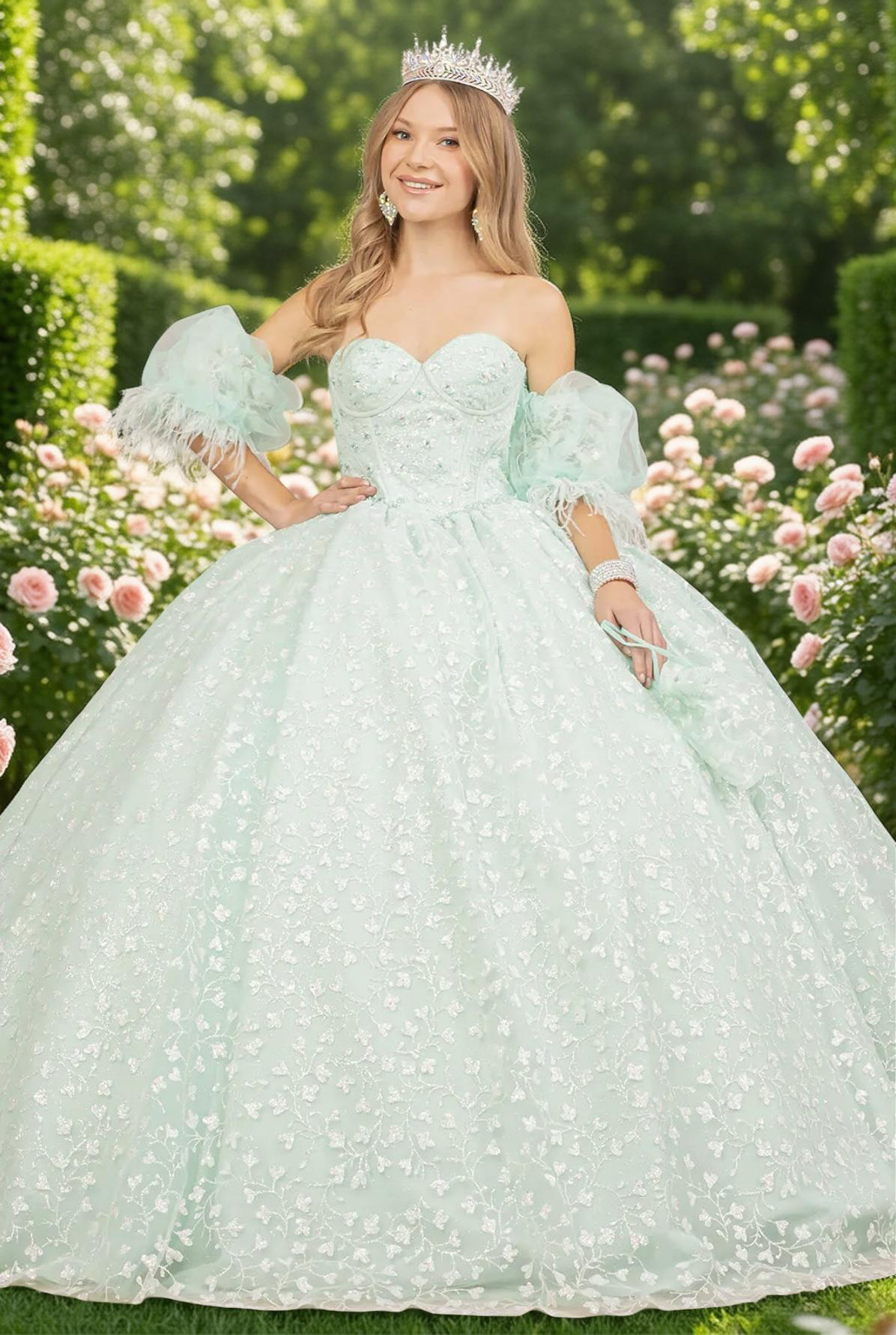 Jewel Strapless Quinceanera Gown. GL3176 by Elizabeth k