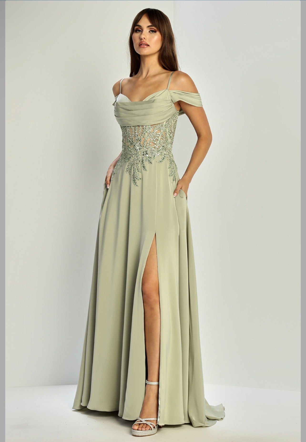 With exquisite details, see-through corset. 3251. BY ADORA DESIGN