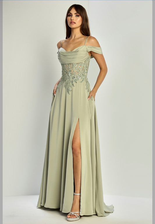 With exquisite details, see-through corset. 3251. BY ADORA DESIGN