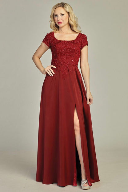 Beads Embellished Embroidered A-line Dress. 7906K BY LET´S CORP
