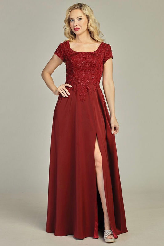 Beads Embellished Embroidered A-line Dress. 7906K BY LET´S CORP