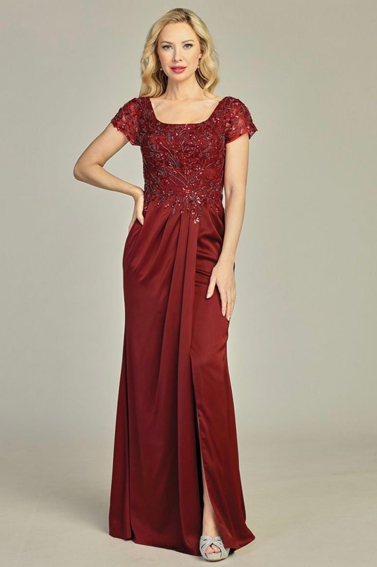 Beads Embellished Embroidered A-line Dress. 7956K BY LET´S CORP