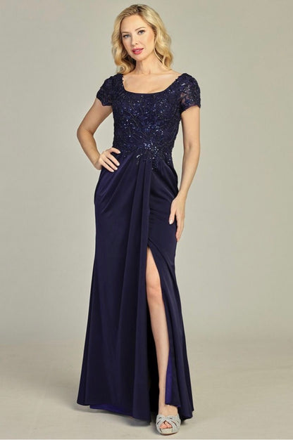 Beads Embellished Embroidered A-line Dress. 7956K BY LET´S CORP