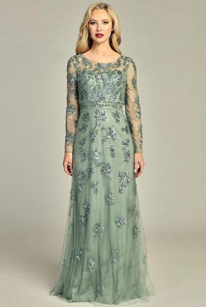 Long sleeves dress for your special event. 7960K BY LET´S CORP