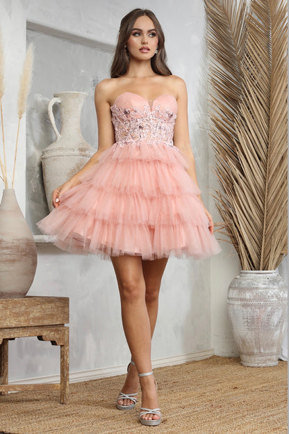 Pleated Mesh Skirt Sheer Bodice sequin Embellishment. 1062 by ADORA DESIGN