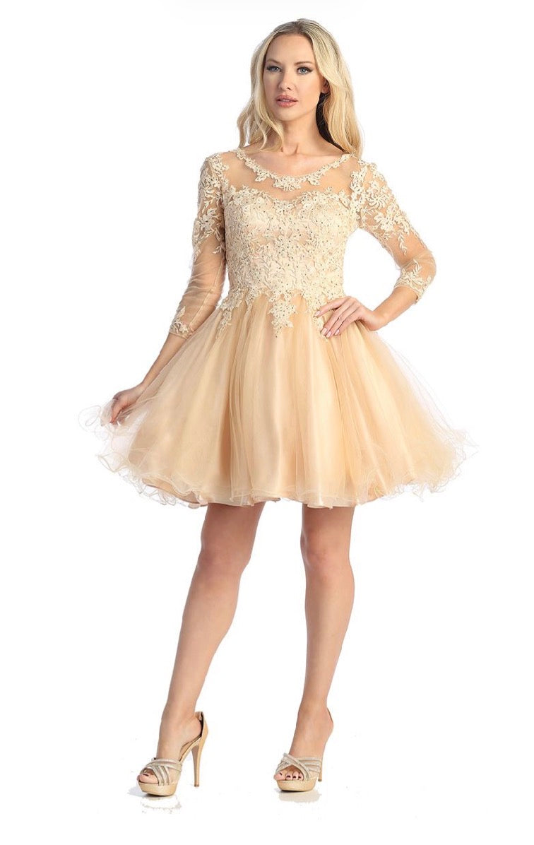 Long sleeve short dress. 6272L LET´S CORP
