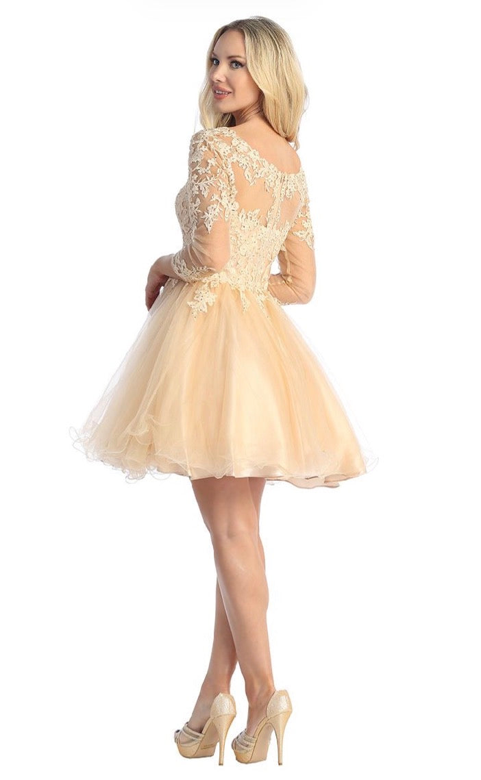Long sleeve short dress. 6272L LET´S CORP