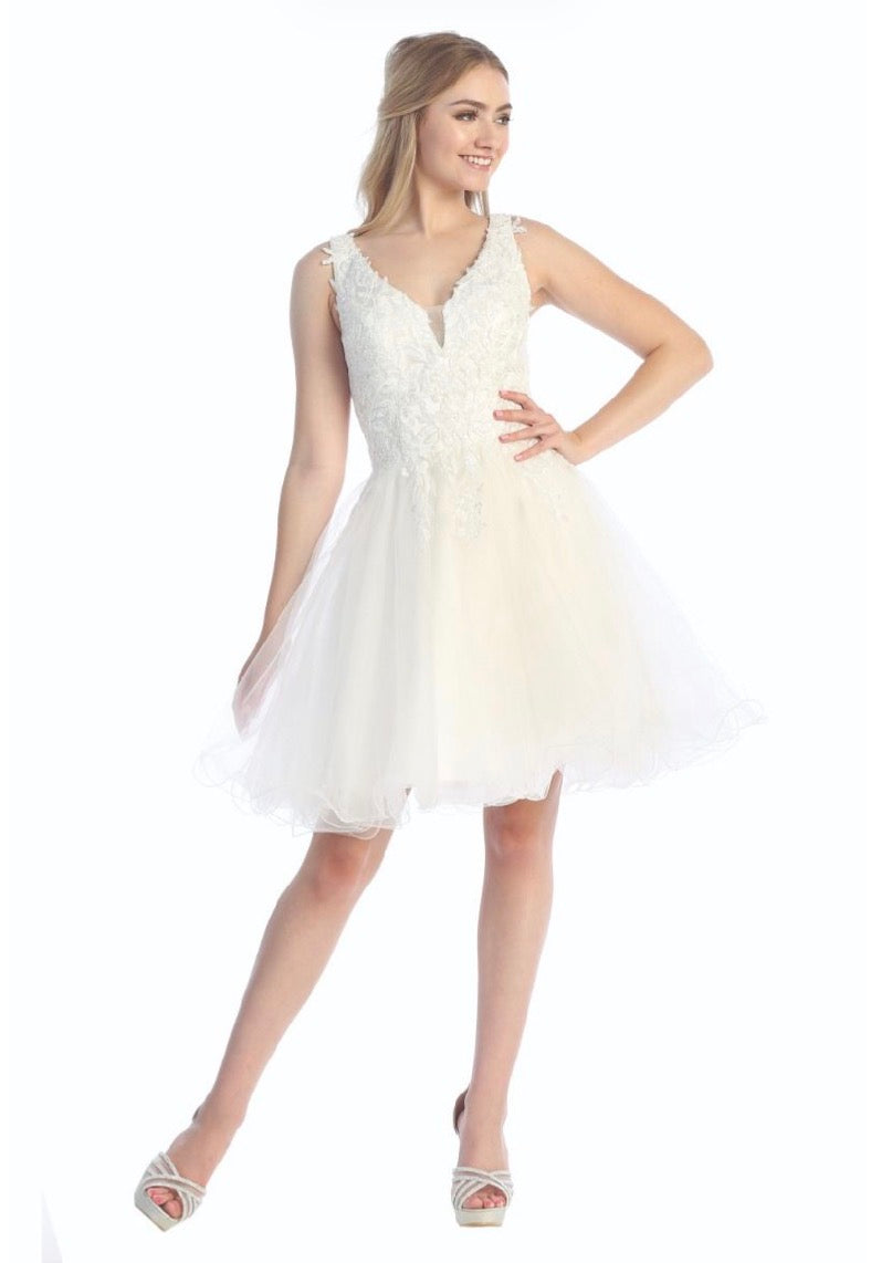 Floral  Applique Dress. 6249L by LET´S CORP