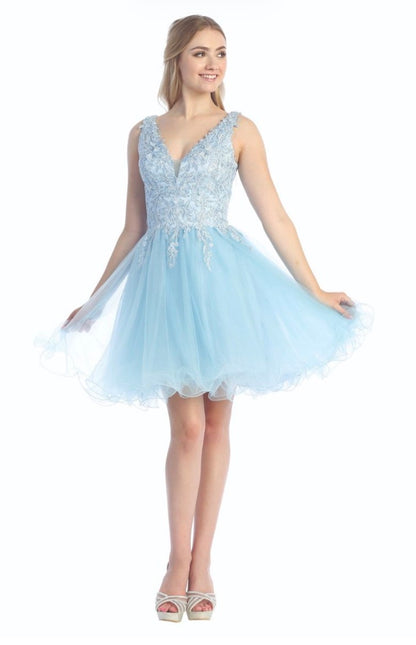Floral  Applique Dress. 6249L by LET´S CORP