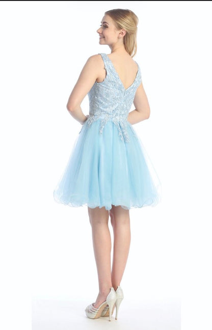 Floral  Applique Dress. 6249L by LET´S CORP