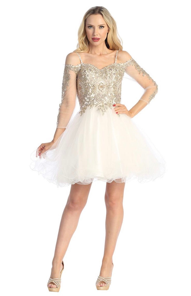 Long sleeve short dress. 6239L LET´S CORP