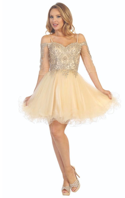 Long sleeve short dress. 6239L LET´S CORP