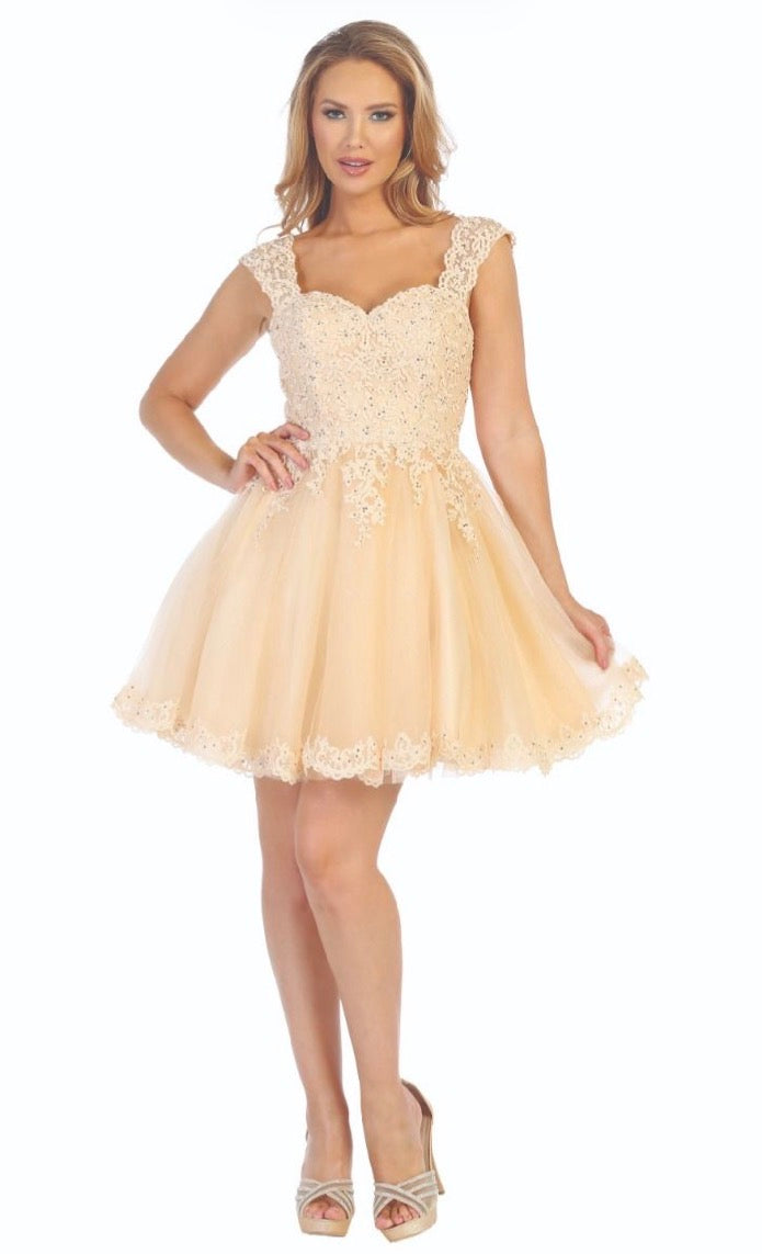Floral Applique Dress.6240L by LET´S CORP