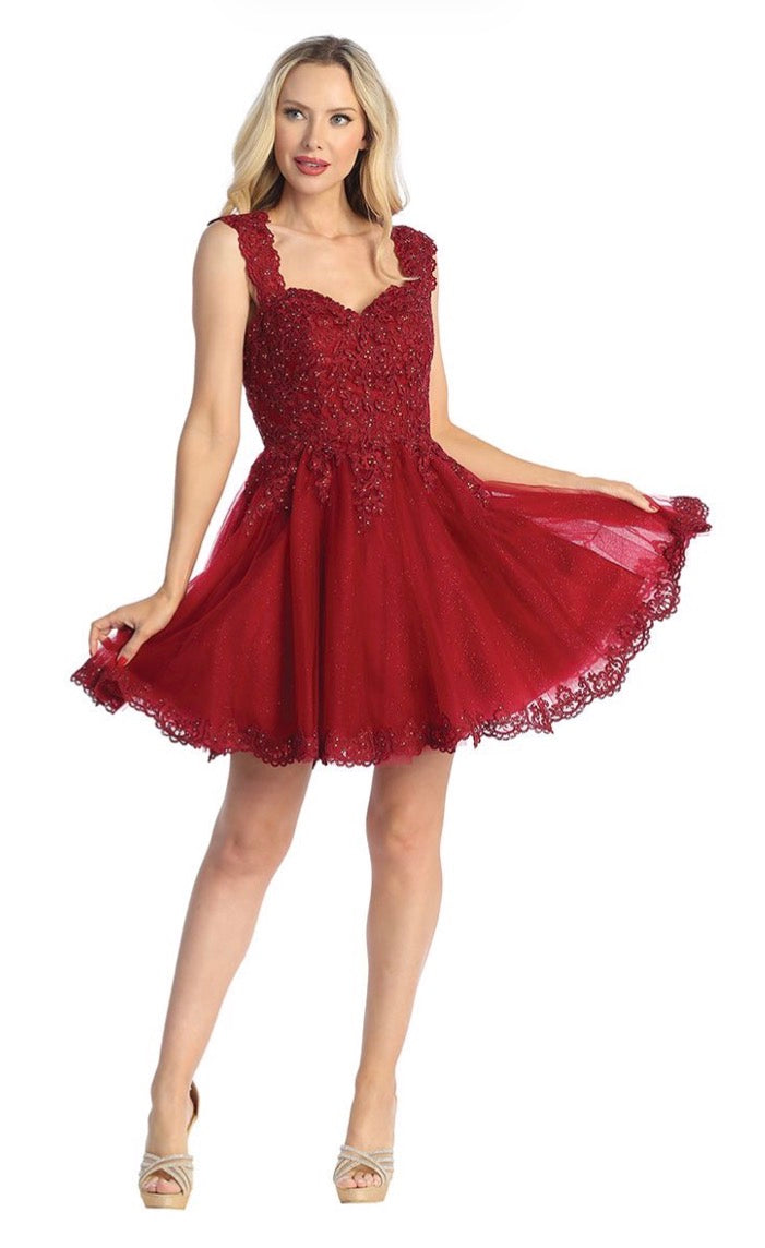 Floral Applique Dress.6240L by LET´S CORP