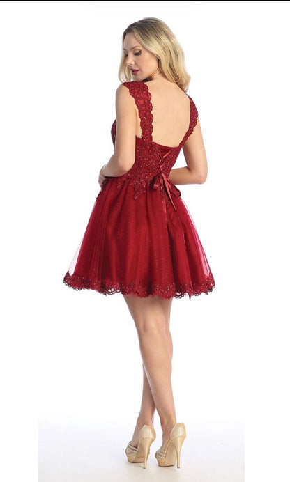Floral Applique Dress.6240L by LET´S CORP