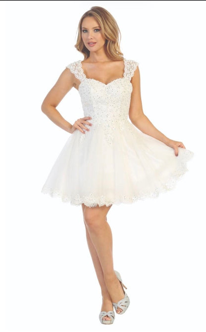 Floral Applique Dress.6240L by LET´S CORP