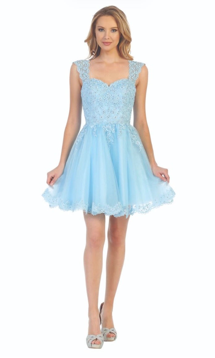 Floral Applique Dress.6240L by LET´S CORP