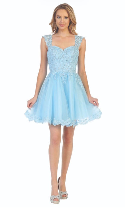 Floral Applique Dress.6240L by LET´S CORP