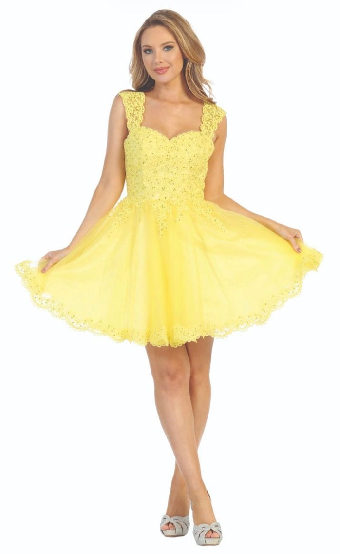 Floral Applique Dress.6240L by LET´S CORP