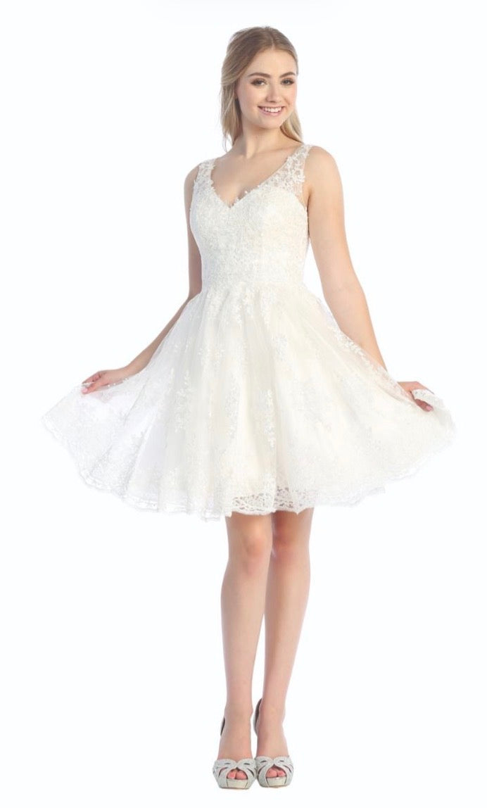 Floral Applique Dress. 6250L by LET´S CORP
