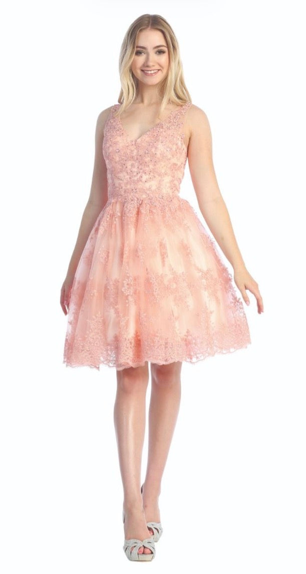 Floral Applique Dress. 6250L by LET´S CORP