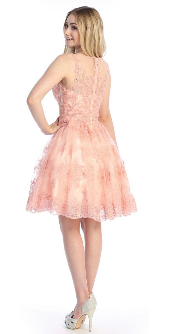 Floral Applique Dress. 6250L by LET´S CORP