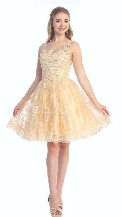 Floral Applique Dress. 6250L by LET´S CORP