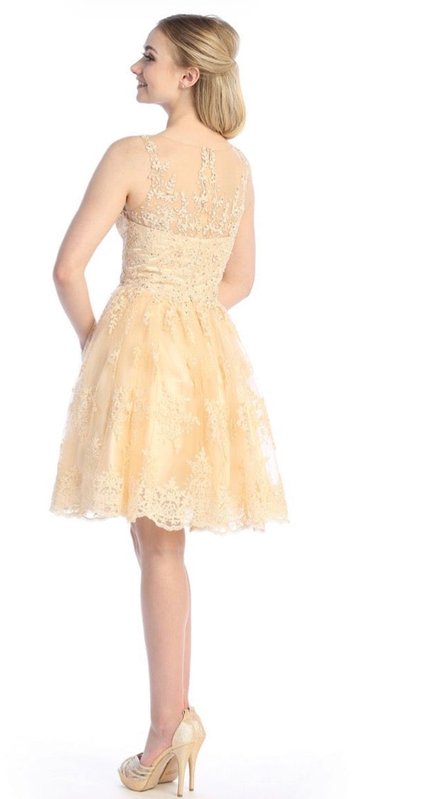 Floral Applique Dress. 6250L by LET´S CORP