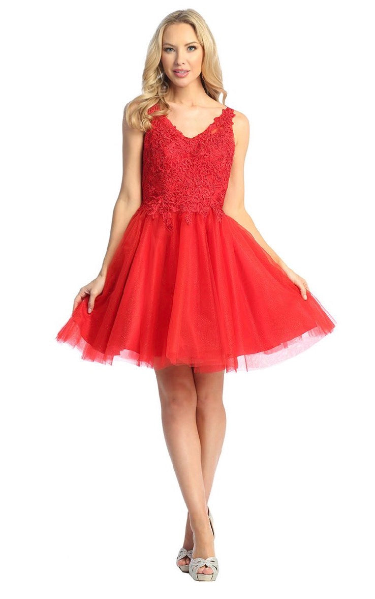 Floral Applique Dress. 6273L by LET´S CORP