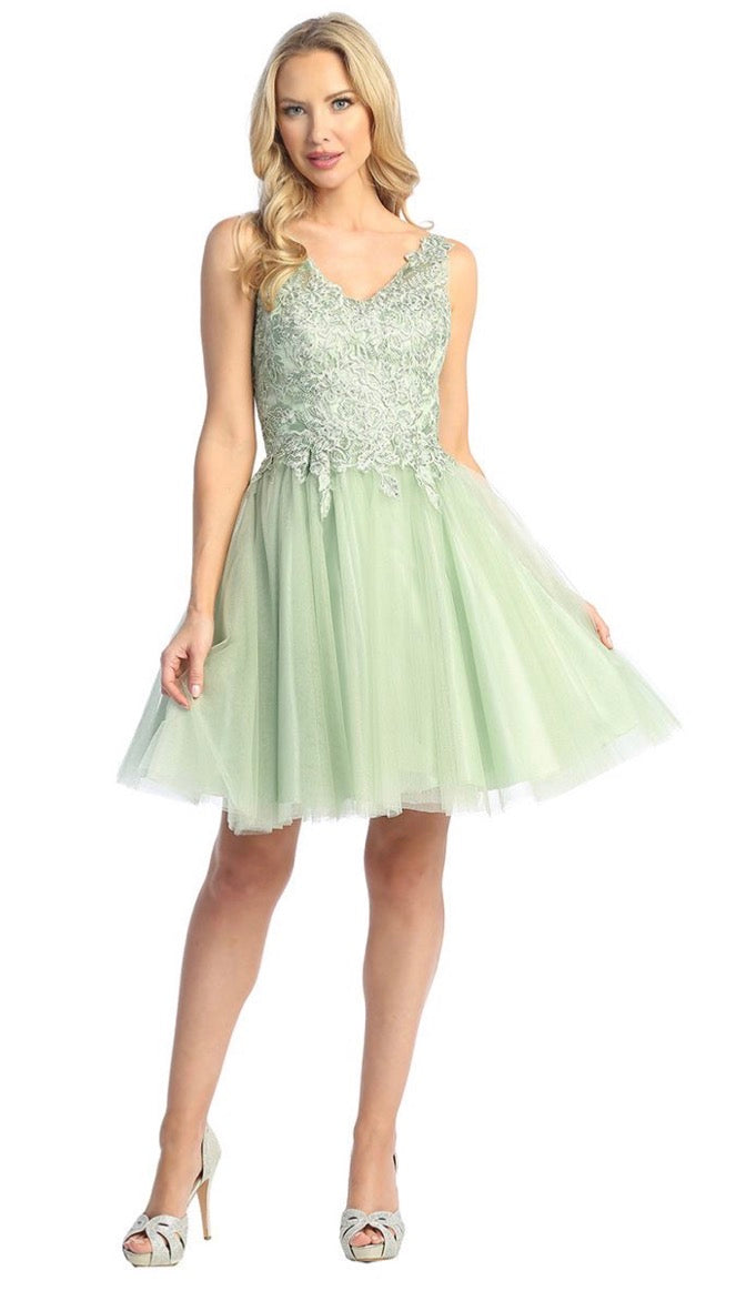 Floral Applique Dress. 6273L by LET´S CORP