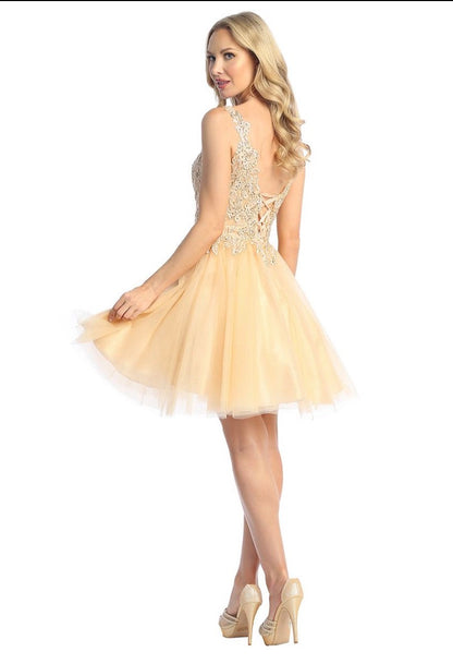 Floral Applique Dress. 6273L by LET´S CORP