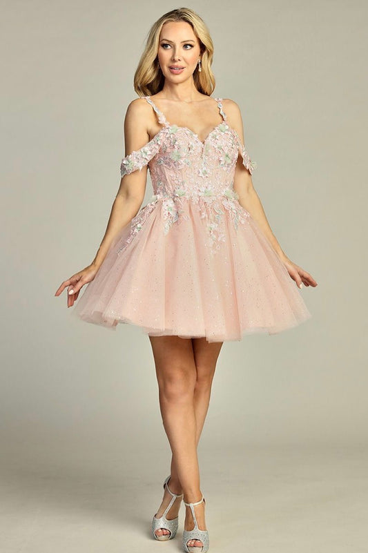 3D Floral Applique Dress. 6286L by LET´S CORP