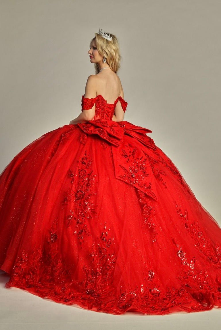 Elegant See-Through Corset Glitter Quince Dress, 8012Q LET´S CORP