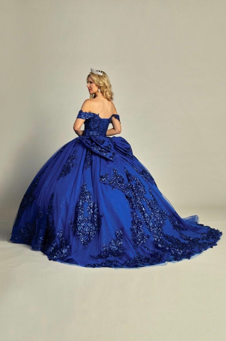 Elegant See-Through Corset Glitter Quince Dress. 8015Q LET´S CORP